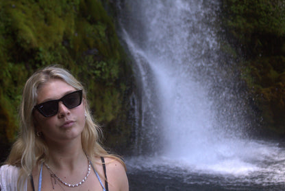 Mr Salmon Cat Eye sunglasses black – lifestyle worn NZ premium