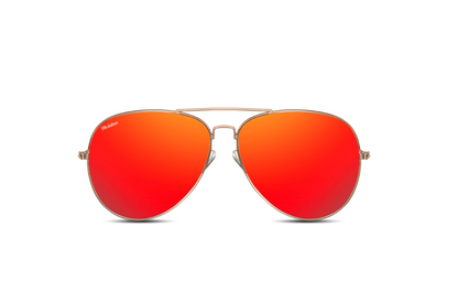Mr Salmon Crimson Aviator polarised sunglasses red – premium NZ eyewear front view