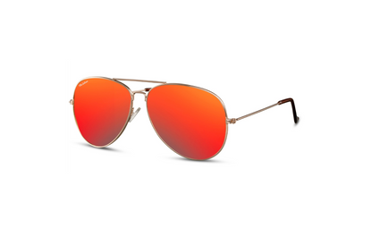 Mr Salmon Crimson Aviator polarised sunglasses red – side angle NZ