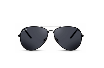 Mr Salmon Originals Aviator sunglasses black – premium NZ eyewear front view
