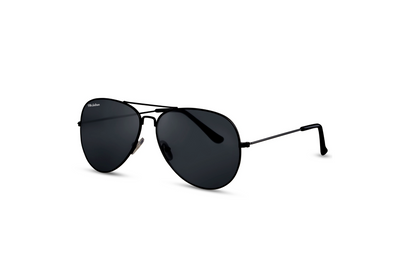 Mr Salmon Originals Aviator sunglasses black – side angle view NZ