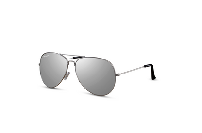 Mr Salmon Silver Aviator polarised sunglasses – side angle NZ