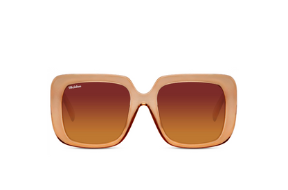 Mr Salmon Oversized sunglasses rose pink – lifestyle worn NZ