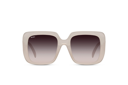 Mr Salmon Oversized sunglasses white – lifestyle worn NZ