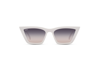 Mr Salmon Cat Eye sunglasses white – retro NZ fashion eyewear front view
