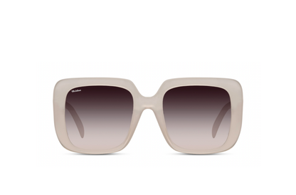 Mr Salmon Oversized sunglasses white – three quarter view NZ