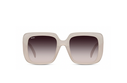 Mr Salmon Oversized sunglasses white – NZ fashion eyewear front view